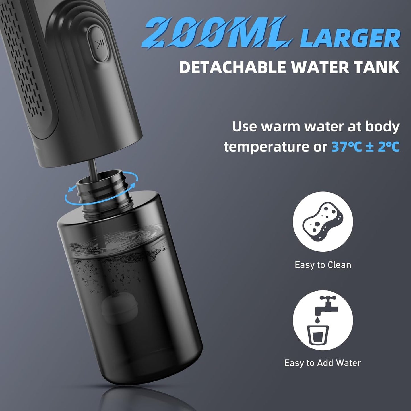 Ear Wax Removal Cleaning Kit - The Water Powered Ear Cleaner with 12 Reusable Replacement Tips - 4 Modes - Safe & Effective for Ear Wax Buildup - Electric Ear Wax Removal Kit